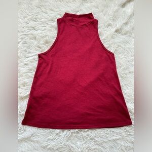 SO ribbed mocked neck tank top